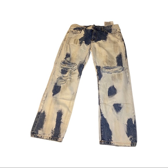 NWT CURRENT/ELLIOTT the vintage cropped straight dirty bleached jeans (J… - Picture 6 of 12